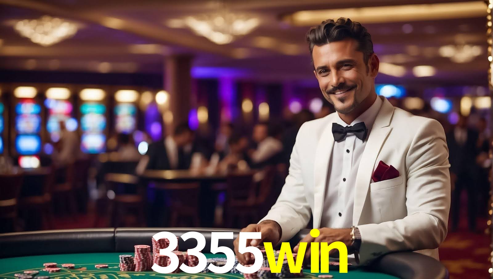 Imagem promocional da 3355win mostrando a plataforma e suas vantagens